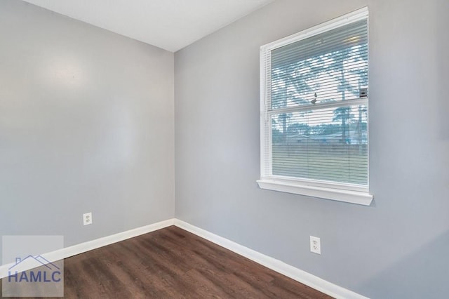 spare room featuring wood-type flooring