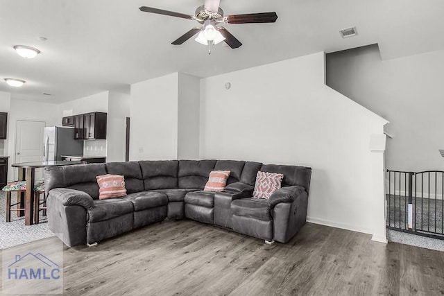 134 Dove Run Dr NE, Ludowici, GA 31316 - living room featuring ceiling fan and light wood-style floors