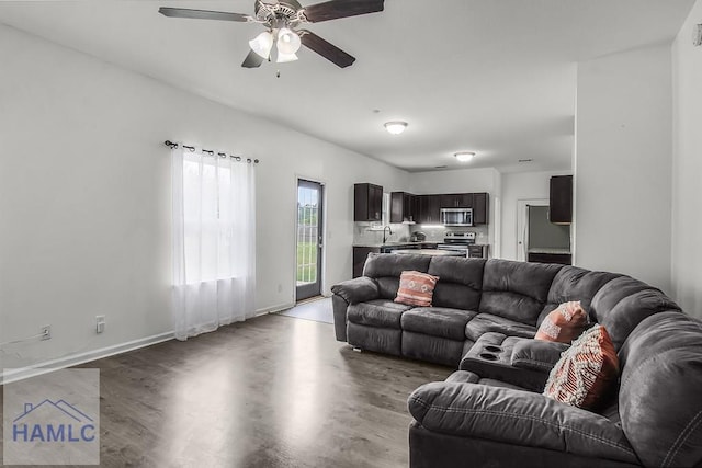 134 Dove Run Dr NE, Ludowici, GA 31316 - living area with light wood finished floors and ceiling fan