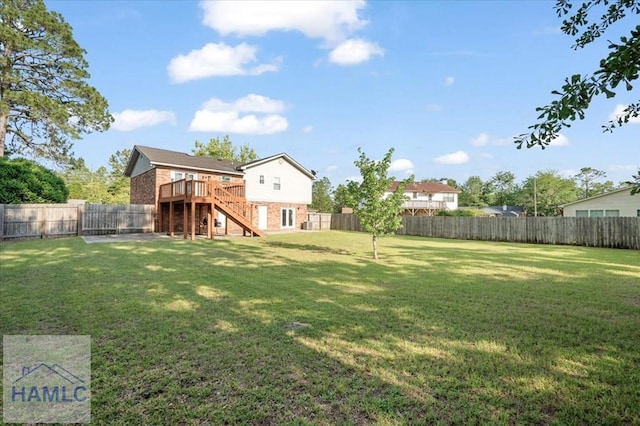 1019 Bacon Rd, Hinesville, GA 31313 - view of yard with stairs and a wooden deck
