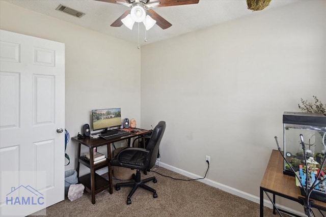 128 W Kenny Dr, Hinesville, GA 31313 - office featuring carpet and a ceiling fan
