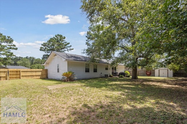 128 W Kenny Dr, Hinesville, GA 31313 - back of house with a shed and a fenced backyard