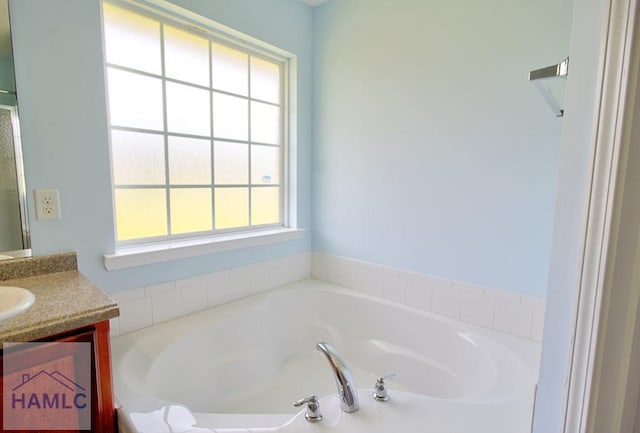 bathroom featuring a bathtub and vanity