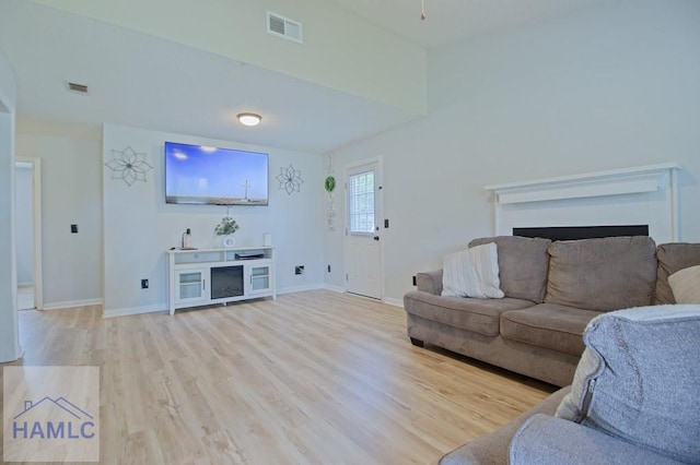 776 Madison Dr, Hinesville, GA 31313 - living room with wood finished floors, a fireplace, and baseboards