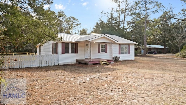 view of single story home