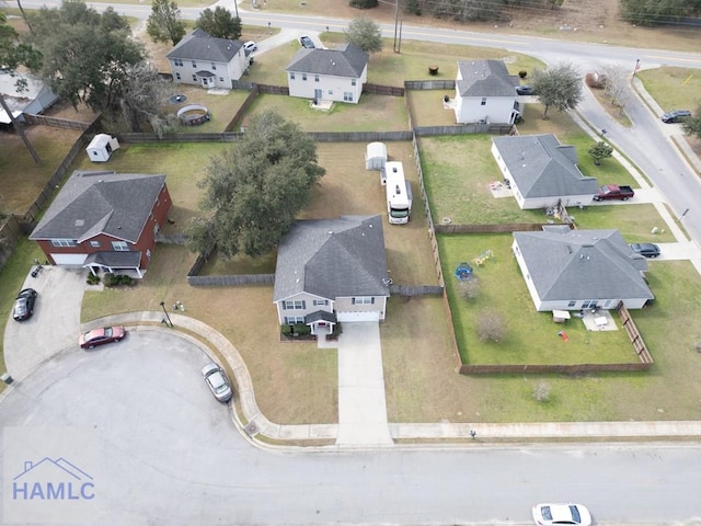 birds eye view of property featuring a residential view