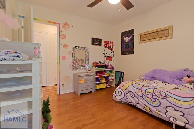 435 Arlington Dr, Hinesville, GA 31313 - bedroom with ceiling fan and wood finished floors