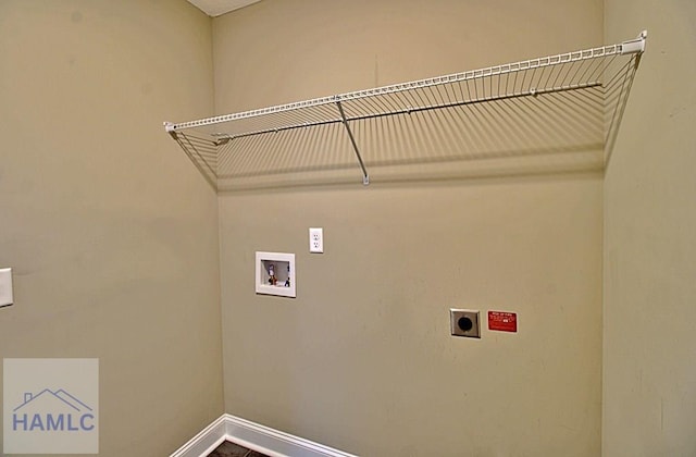587 Fairview Cir, Hinesville, GA 31313 - washroom with hookup for an electric dryer, hookup for a washing machine, and baseboards