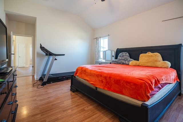 361 Thorp Cir, Hinesville, GA 31313 - bedroom with hardwood / wood-style flooring and lofted ceiling