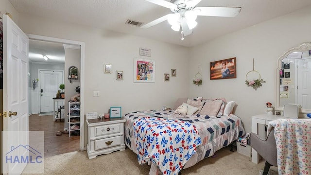705 S 11th St, Jesup, GA 31545 - bedroom with light carpet and a ceiling fan