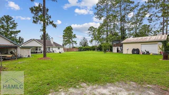 705 S 11th St, Jesup, GA 31545 - view of green lawn featuring an outdoor structure and a garage