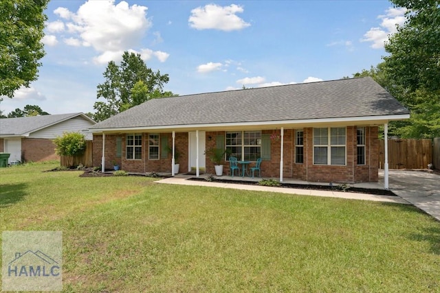 1105 Apache Aly, Hinesville, GA 31313 - ranch-style house with a porch, brick siding, and roof with shingles