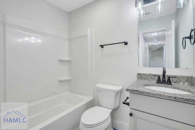 30 Cypress Cv NE, Ludowici, GA 31316 - full bathroom featuring vanity, washtub / shower combination, and toilet