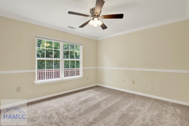 29 Joy Ln, Midway, GA 31320 - carpeted empty room featuring ornamental molding, ceiling fan, and baseboards