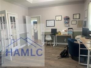 485 Cody Dr, Jesup, GA 31545 - office area featuring wood finished floors and french doors