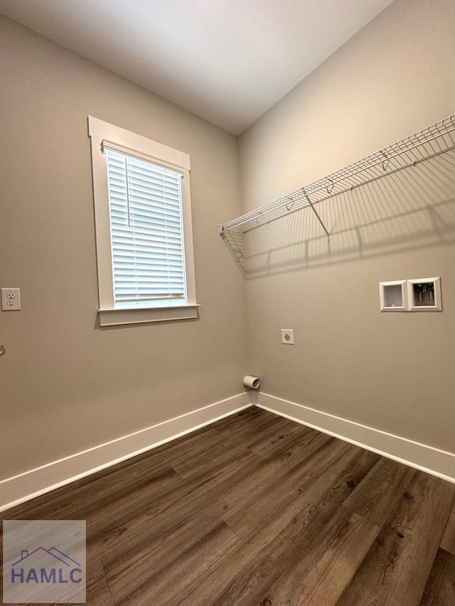 193W Melody Dr, Jesup, GA 31545 - laundry room featuring dark wood-style flooring, washer hookup, and hookup for an electric dryer