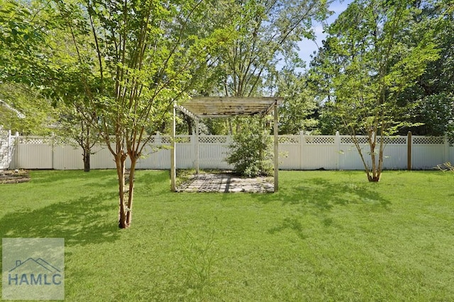 265 Mahan St, Jesup, GA 31545 - fenced backyard featuring a pergola