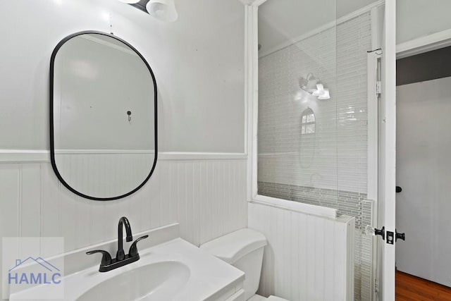 265 Mahan St, Jesup, GA 31545 - bathroom with a sink and wainscoting