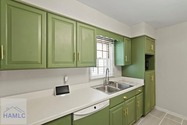 265 Mahan St, Jesup, GA 31545 - kitchen with green cabinets, dishwasher, and light countertops