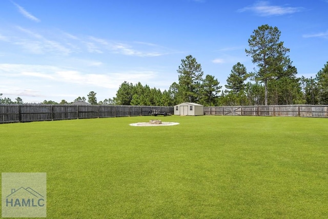 138 Forest St NE, Ludowici, GA 31316 - fenced backyard with a storage unit