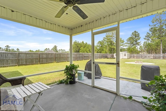 138 Forest St NE, Ludowici, GA 31316 - sunroom with a ceiling fan