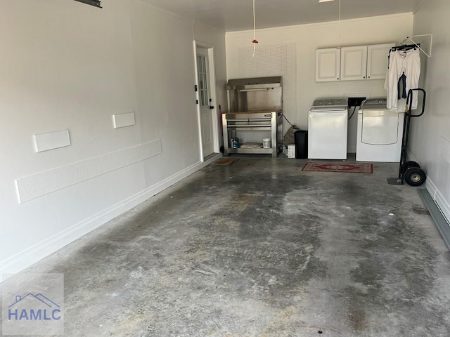 3520 Waycross Hwy, Jesup, GA 31545 - garage with washing machine and clothes dryer and baseboards
