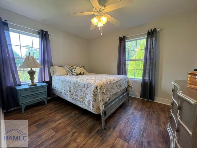 3520 Waycross Hwy, Jesup, GA 31545 - bedroom featuring dark wood-style flooring and ceiling fan