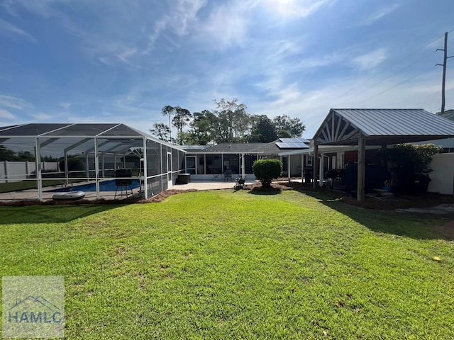 3520 Waycross Hwy, Jesup, GA 31545 - view of yard with an outdoor pool, a patio area, and a lanai