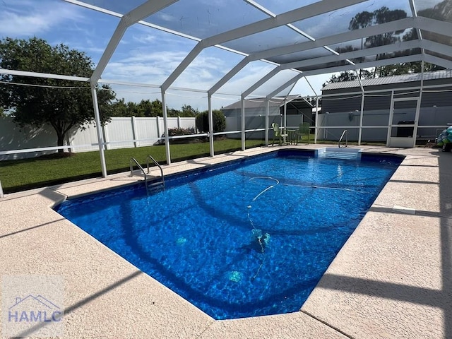 3520 Waycross Hwy, Jesup, GA 31545 - view of swimming pool with a fenced backyard, a patio area, and glass enclosure