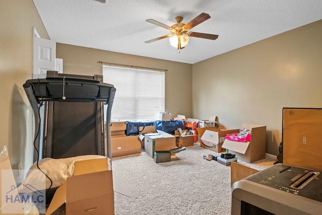 96 Palm Tree Pl, Jesup, GA 31545 - rec room with ceiling fan and carpet flooring