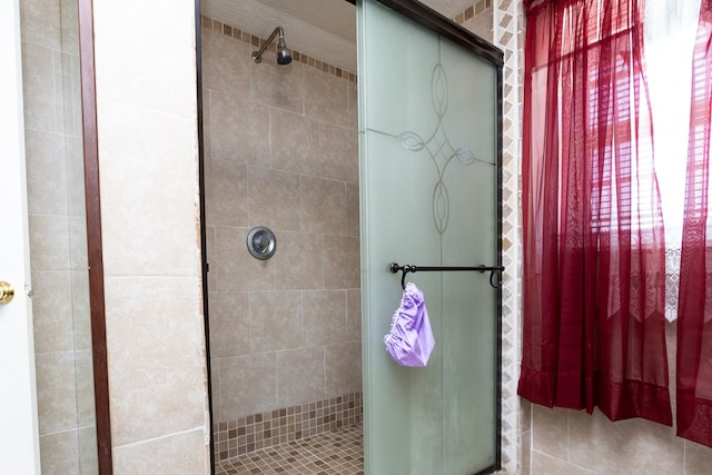 bathroom featuring walk in shower