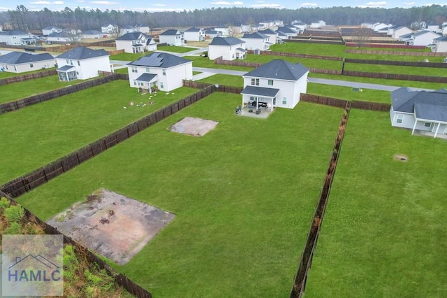 aerial view featuring a residential view