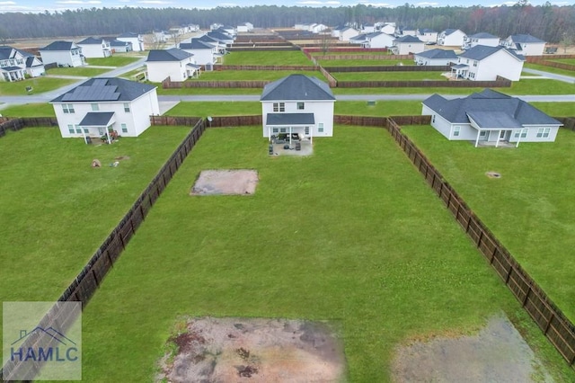 bird's eye view featuring a residential view