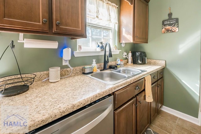 kitchen featuring dishwasher and sink