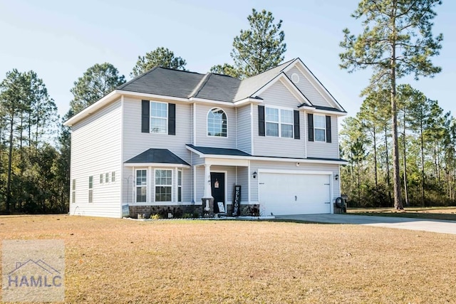 view of front of house with a garage