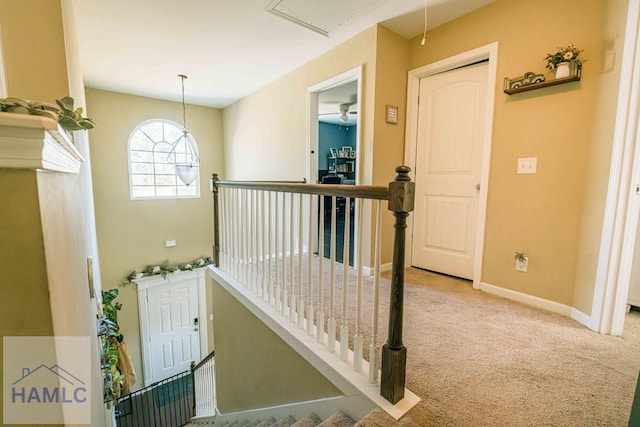 corridor with carpet flooring