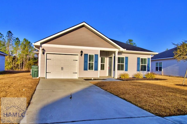 ranch-style home with a garage