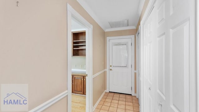 7 S Lake Dr, Jesup, GA 31546 - entryway with light tile patterned flooring, visible vents, and ornamental molding