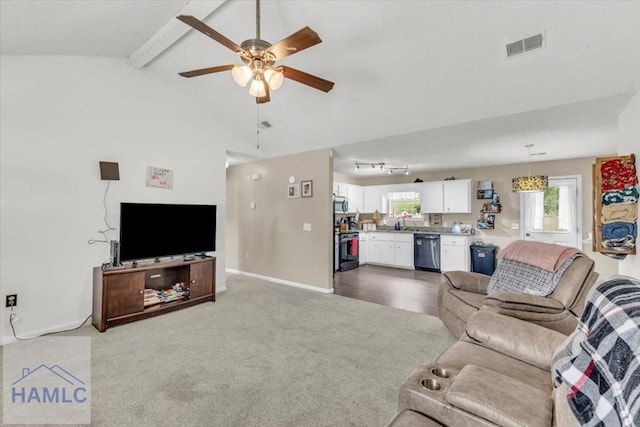 1325 Loblolly Dr, Hinesville, GA 31313 - living room featuring a ceiling fan and carpet floors