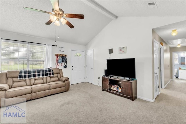 1325 Loblolly Dr, Hinesville, GA 31313 - carpeted living room featuring a ceiling fan and a textured ceiling