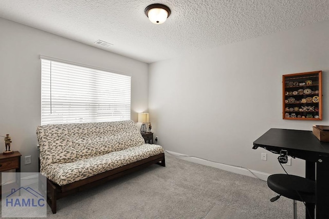 1201 Grayson Ave, Hinesville, GA 31313 - sitting room featuring carpet, baseboards, and a textured ceiling