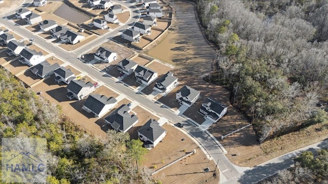 drone / aerial view with a residential view