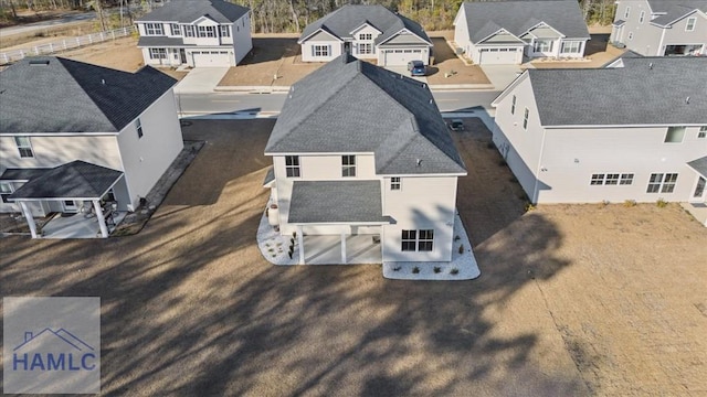 bird's eye view with a residential view