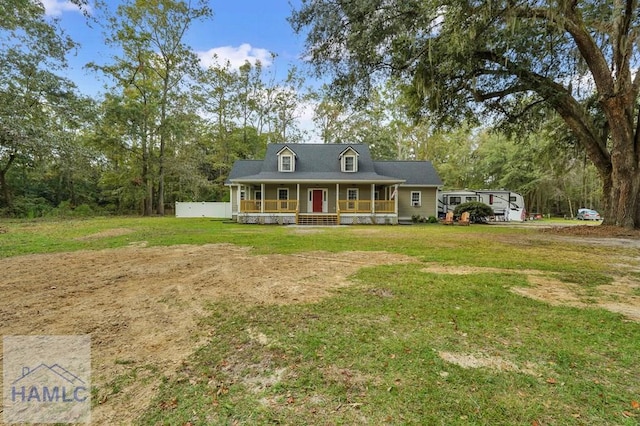 view of front facade featuring covered porch