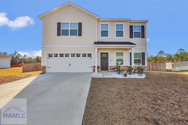 view of front of property featuring a garage