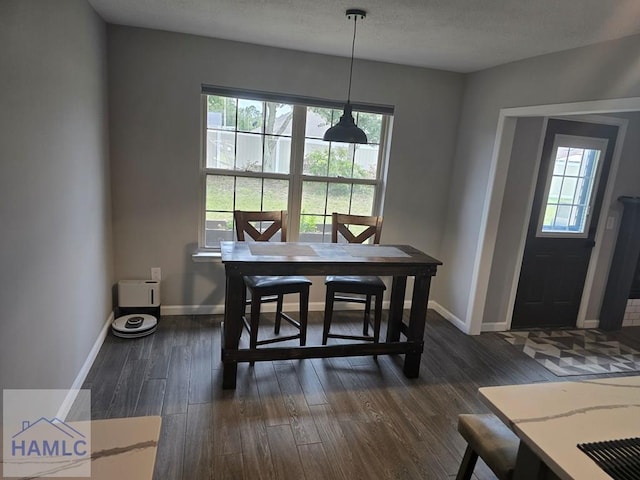 1942 Salisbury Way, Hinesville, GA 31313 - dining space with healthy amount of natural light, baseboards, and dark wood-style flooring