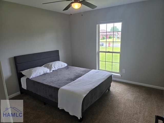 1942 Salisbury Way, Hinesville, GA 31313 - carpeted bedroom with baseboards and a ceiling fan