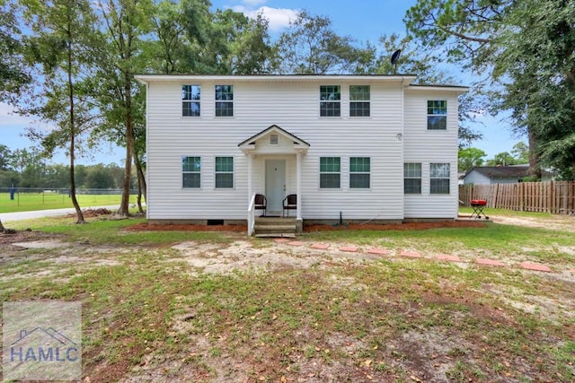 colonial house with a front yard