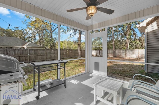 23 Veranda Trl, Midway, GA 31320 - sunroom with ceiling fan