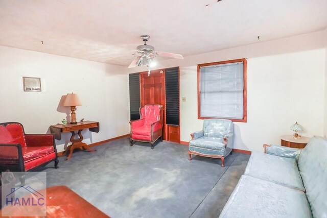 707 Church St, Claxton, GA 30417 - living area with baseboards and ceiling fan